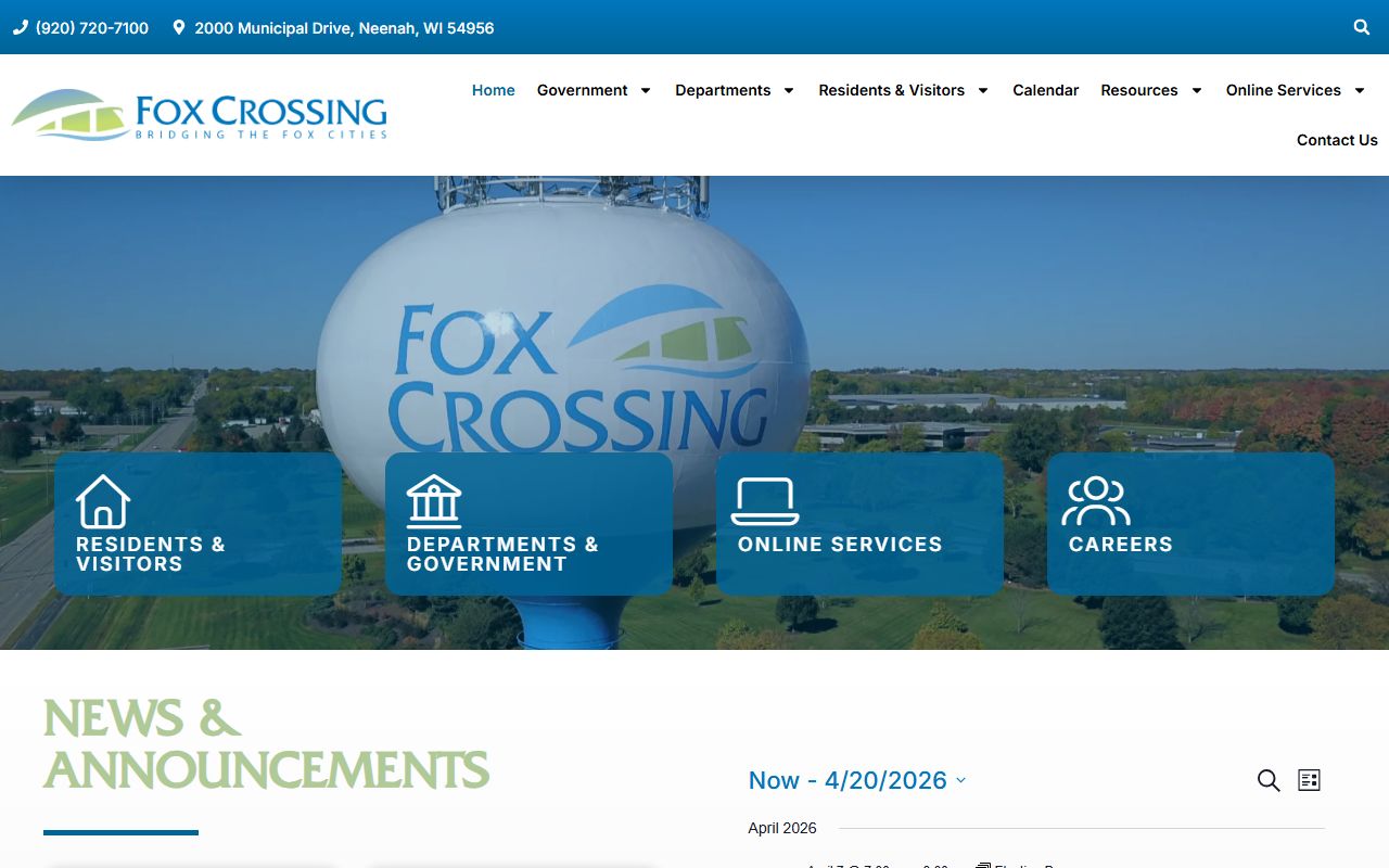 Fox Crossing White Pages village government building