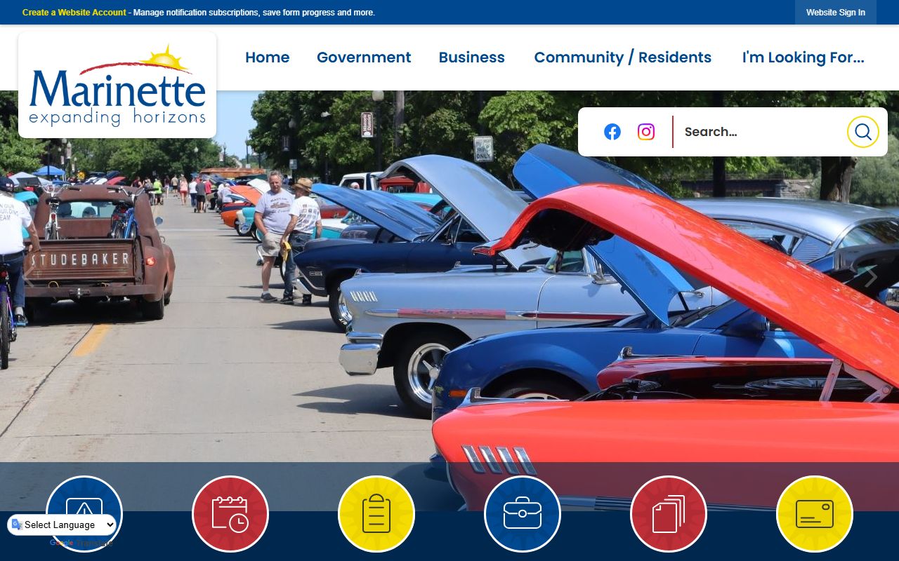Marinette White Pages city government image