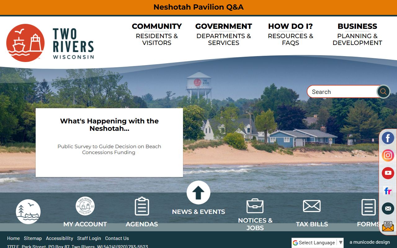 Two Rivers White Pages city government building