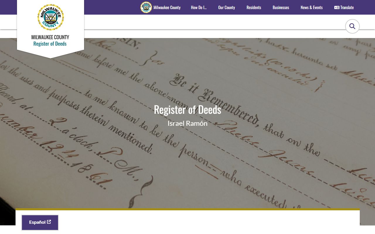 Milwaukee County White Pages register of deeds office