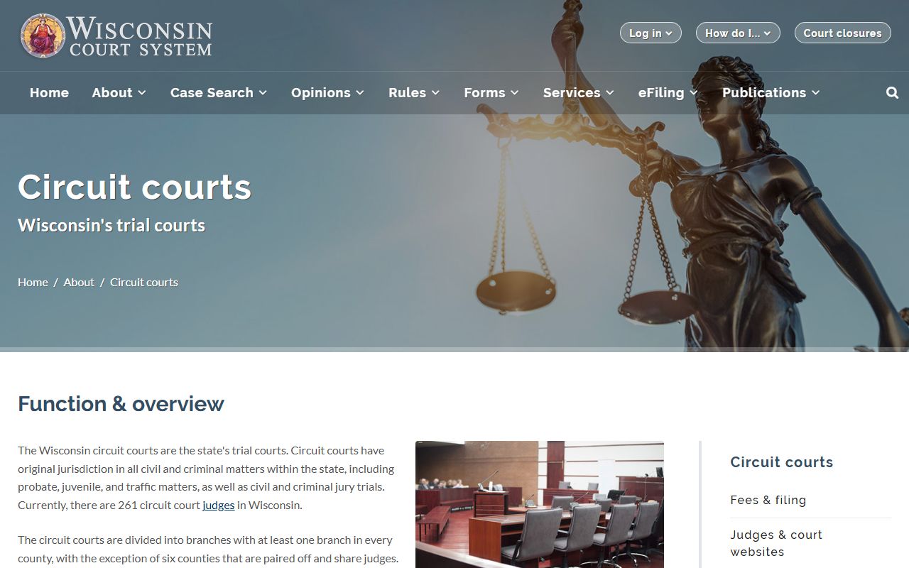 Wisconsin White Pages circuit courts overview