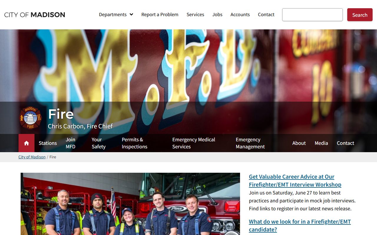 Wisconsin White Pages Madison fire department