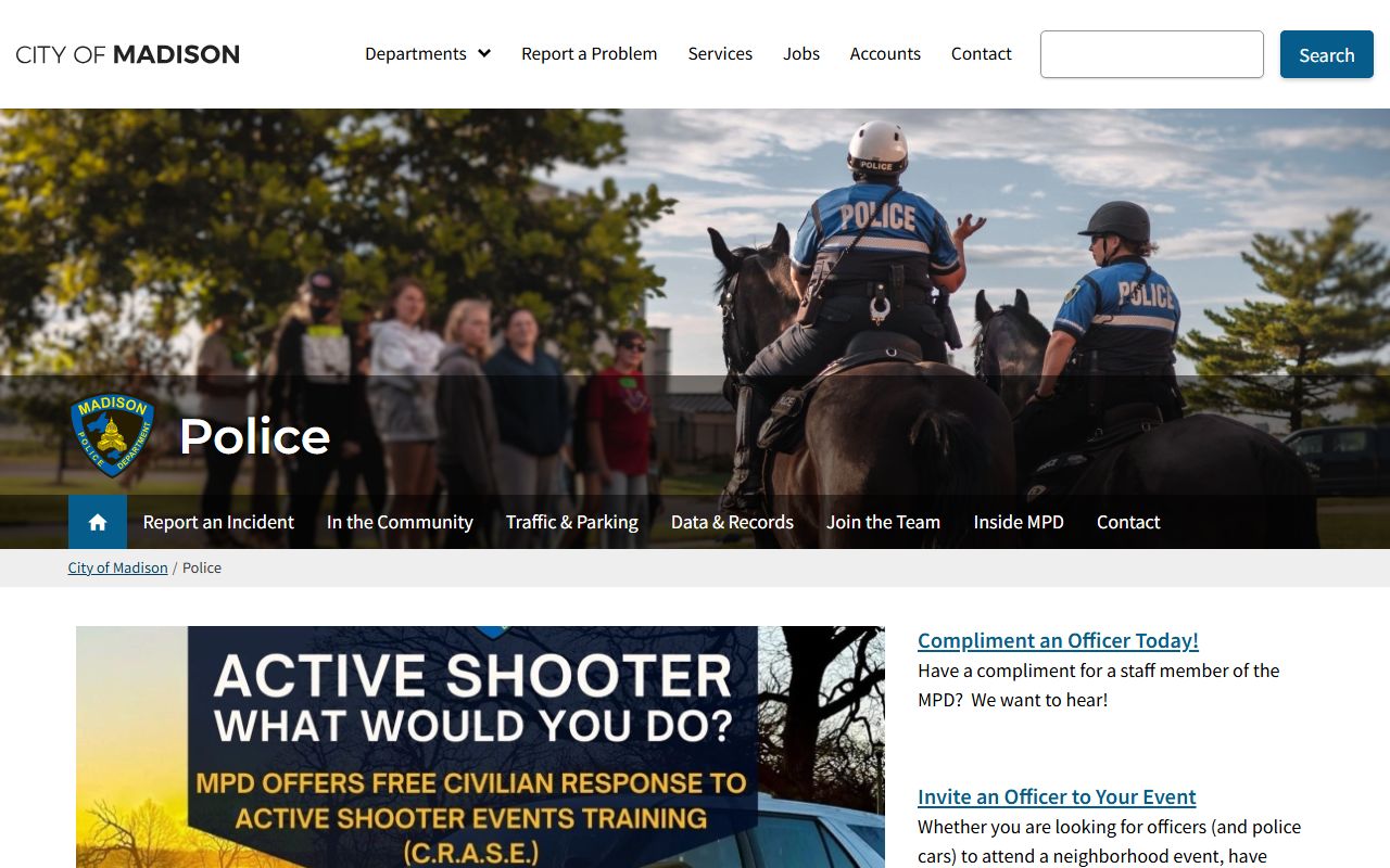 Wisconsin White Pages Madison police department